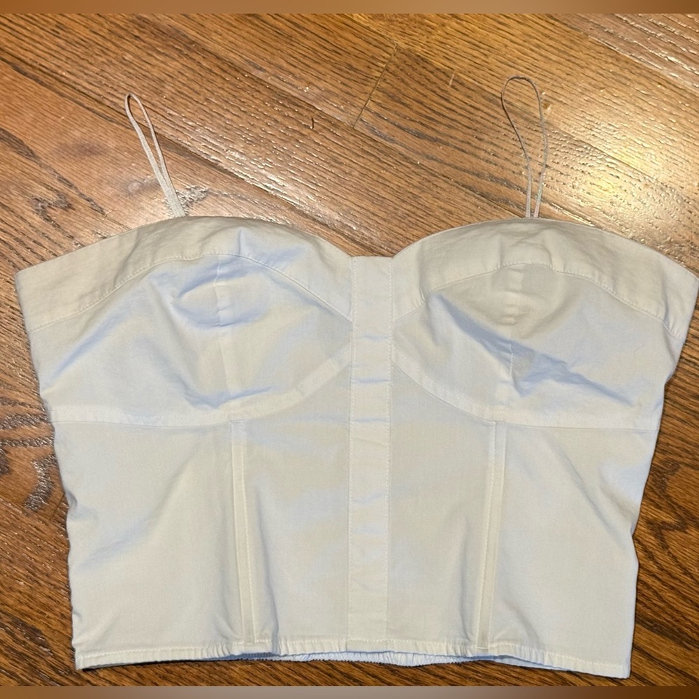 Express White Bustier Crop Top with Spaghetti Straps New Size Small